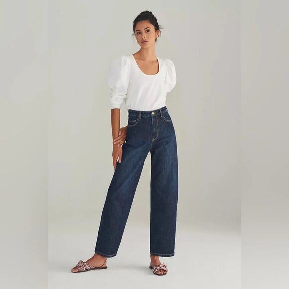 Anthropologie Denim - ANTHROPOLOGIE PILCRO The Column Straight-Leg High-Rise Dark Wash Jeans Size 25